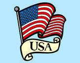 Disegno Bandiera degli Stati Uniti pitturato su Bianca03