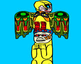 Disegno Totem pitturato su coretto