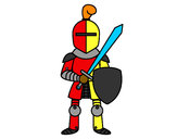 Disegno Cavaliere con spada e scudo pitturato su dd140da