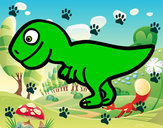 Disegno Giovane Tirannosauro rex pitturato su marti625