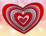 Disegno Mandala cuore pitturato su camillax8