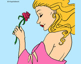 Disegno Principessa con una rosa pitturato su marti625