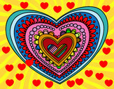 Disegno Mandala cuore pitturato su Chimera