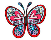 Disegno Mandala farfalla pitturato su princess