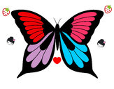 Disegno Farfalla 8 pitturato su GRomagnoli