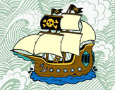 Disegno Barca Pirata pitturato su juventino