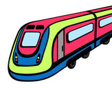 Disegno Treno ad alta velocità pitturato su fabberto68
