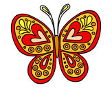 Disegno Mandala farfalla pitturato su mommi