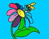Disegno Margherita con ape  pitturato su GRETA
