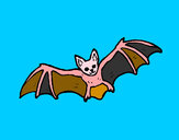 Disegno Pipistrello in volo  pitturato su RIKIONDOLO