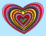 Disegno Mandala cuore pitturato su salvina
