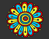Disegno Mandala margherita pitturato su WalViolet