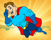 Disegno Supereroi volare pitturato su Rocky