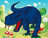 Disegno Tyrannosaurus Rex arrabbiata pitturato su Ricky