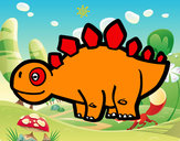 Disegno Giovane stegosauro pitturato su ENZUCCIO