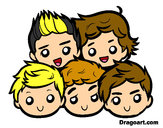 Disegno One Direction 2 pitturato su 1Direction