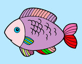Disegno Pesce da mangiare pitturato su lulono