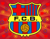 Disegno Stemma del FC Barcelona pitturato su coretto