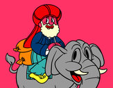 Disegno Baldassarre a elefante pitturato su iritti