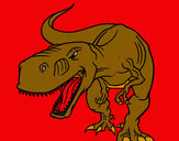 Disegno Tyrannosaurus Rex arrabbiata pitturato su Giusi