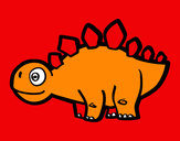 Disegno Giovane stegosauro pitturato su Cerri
