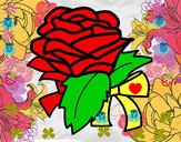 Disegno Rosa, botanica pitturato su Gabriel07