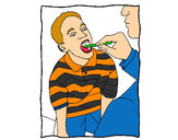 Disegno Ispezione della gola pitturato su Domi