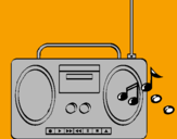 Disegno Radio cassette 2 pitturato su cristian