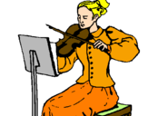 Disegno Dama violinista  pitturato su melissa malandrino 9 anni