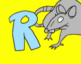 Disegno Ratto pitturato su riccardo