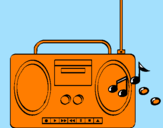 Disegno Radio cassette 2 pitturato su roberto