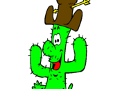 Disegno Cactus con il cappello  pitturato su Virginio