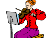 Disegno Dama violinista  pitturato su Valentina