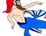Disegno Poseidone pitturato su alfredo 