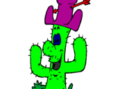 Disegno Cactus con il cappello  pitturato su giovanni