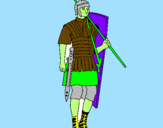Disegno Soldato romano  pitturato su DE CANDITIIS