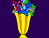 Disegno Vaso di fiori pitturato su Alice