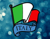Disegno Bandiera d'Italia pitturato su adsoax