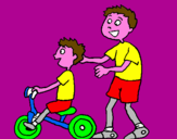 Disegno Triciclo pitturato su Anita