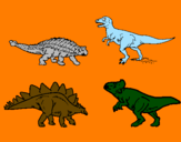 Disegno Dinosauri di terra  pitturato su daniel