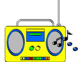 Disegno Radio cassette 2 pitturato su lorenzo