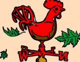 Disegno Banderuole e gallo  pitturato su attia M