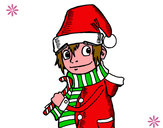 Disegno Elfo di Natale pitturato su brigitte