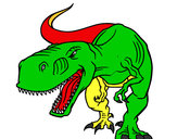Disegno Tyrannosaurus Rex arrabbiata pitturato su -luca-