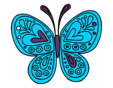 Disegno Mandala farfalla pitturato su ilenia