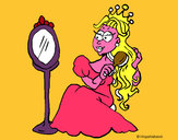 Disegno Principessa con lo specchio  pitturato su isabel