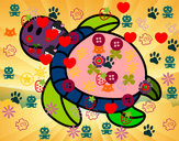 Disegno Tartaruga nuoto pitturato su tartaruga 