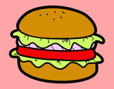 Disegno Hamburger con lattuga pitturato su Nikolette