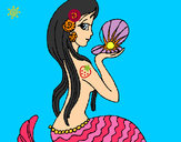 Disegno Sirena e perla  pitturato su Camilla28