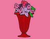 Disegno Vaso di fiori 2a pitturato su Nikolette